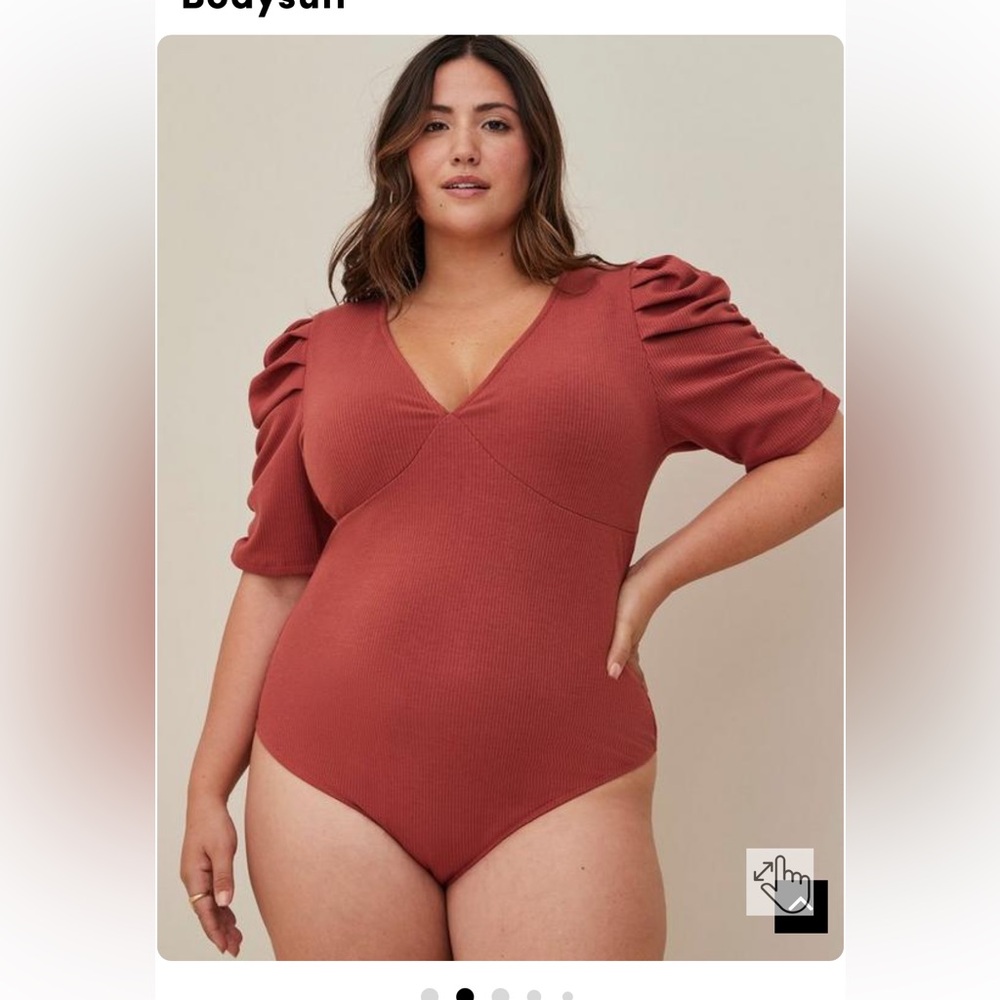Pink puff sleeve bodysuit